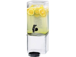 1.5 Gallon Square Acrylic Beverage Dispenser with Ice Chamber