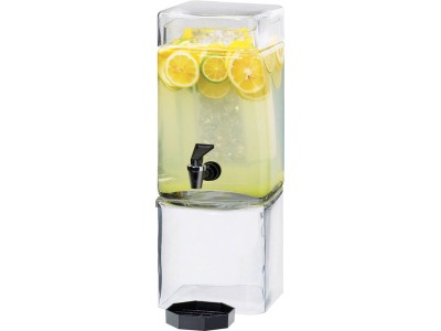 1.5 Gallon Square Acrylic Beverage Dispenser with Ice Chamber