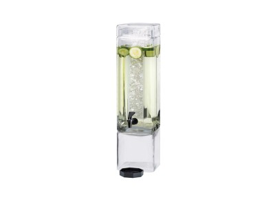 3 Gallon Square Acrylic Beverage Dispenser with Ice Chamber