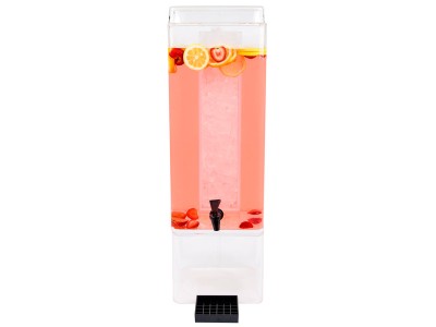 Clear Acrylic 5 Gallon Square Beverage Dispenser with Ice Chamber