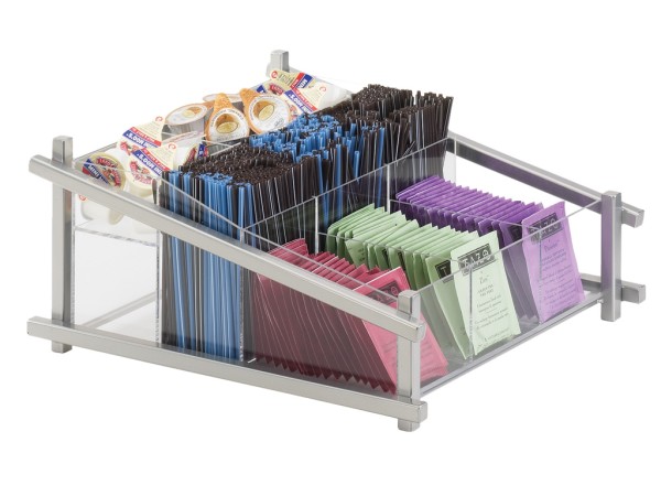 One by One Silver Condiment Organizer - 13" x 14" x 6 1/2"