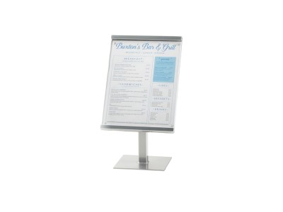 One by One Silver Metal Magnetic Sign Display - 8 1/2" x 11" x 15"