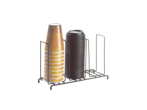 Iron Black 3-Section Countertop Cup and Lid Organizer