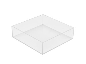 Clear Acrylic Square Accessory Bowl - 10" x 10" x 3"