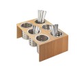 Bamboo 6-Cylinder Horizontal Flatware / Condiment Display