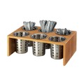 Bamboo 6-Cylinder Horizontal Flatware / Condiment Display