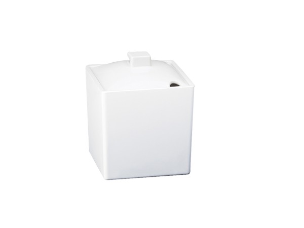 Eco Modern 4" White Melamine Jar with Notched Lid