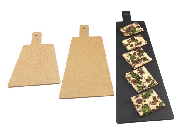 Black Rectangular Flat Bread Serving / Display Board - 16" x 6" x 1/4"