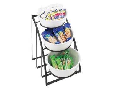 Mission 10" Black Round Bowl Display Stand