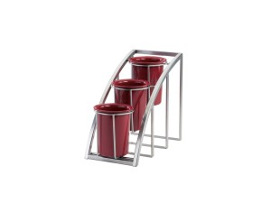 Mission Platinum Steel 3-Cylinder Vertical Flatware / Condiment Display