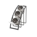 Mission Black Steel 3-Cylinder Sloped Flatware / Condiment Display