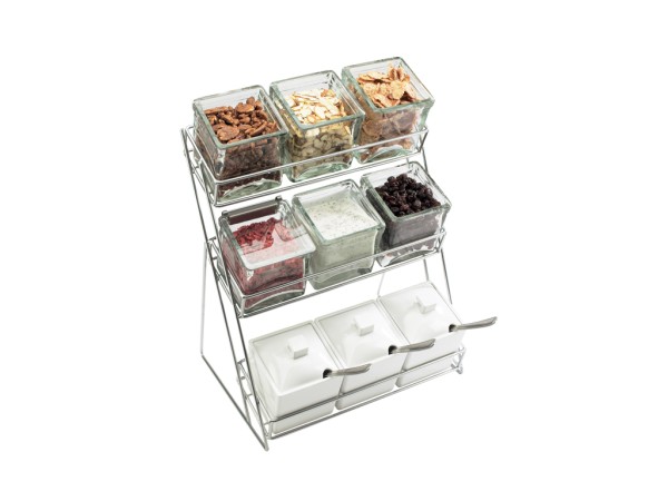 Iron Three Tier Platinum Nine Jar Display - 13" x 9 1/2" x 17 1/2"