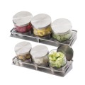 Stainless Steel 3 Jar Mixology Display - 16oz Jars With Solid Lid