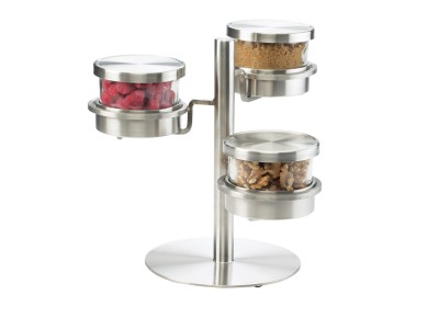 Stainless Steel 3 Tier Mixology Display - 16oz Jars With Solid Lid