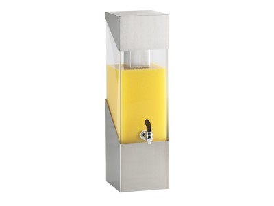 3 Gallon Square Stainless Steel Beverage Dispenser with Ice Chamber