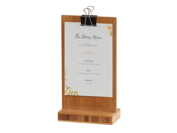 Bamboo 4" x 6" Clipboard Menu Holder