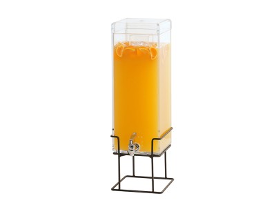 Milo Black Square Beverage Dispenser - Ice Chamber