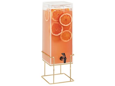 Mid-Century 3 Gallon Square Beverage Dispenser with Infusion Chamber - Brass