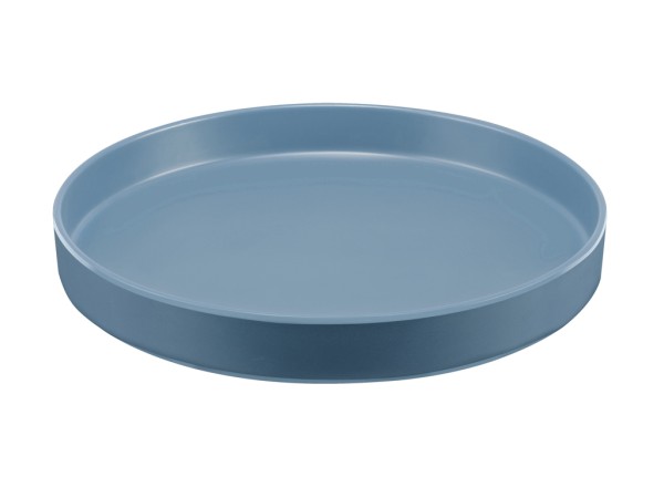 Hudson - Stone Blue 12" Raised Rim Melamine Plate