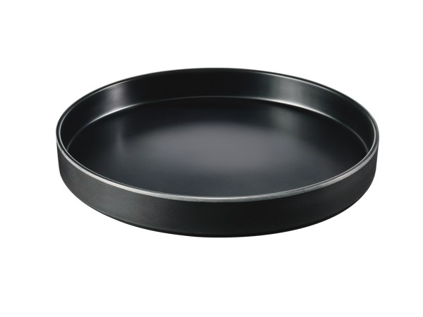 Hudson - Black 12" Raised Rim Melamine Plate