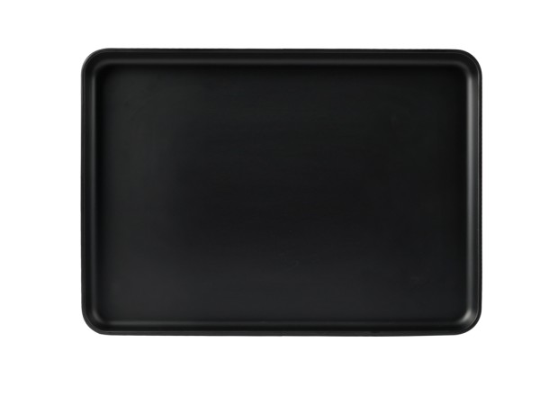 Hudson 13" x 9 1/2" Black Rectangular Melamine Platter