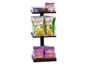 3-Tier Black Metal Merchandising Stand 9 1/2" x 7" x 20 1/2"