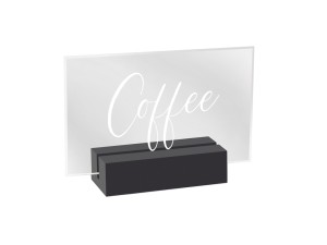 Black Wood / Clear Acrylic "Coffee" Sign - 5 3/4" x 1 1/2" x 2 1/2"