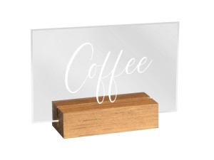 Madera / Clear Acrylic "Coffee" Sign - 5 3/4" x 1 1/2" x 2 1/2"