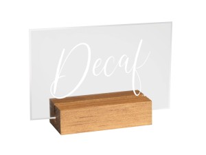 Madera / Clear Acrylic "Decaf" Sign - 5 3/4" x 1 1/2" x 2 1/2"