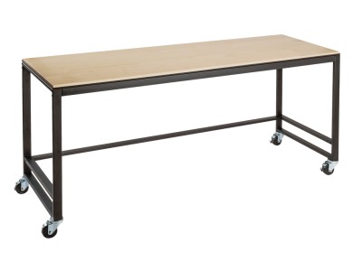 Blonde 72" x 24" x 34" White Merchandising Table