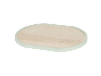 Blonde 16" x 22" Maple Wood Serving Tray with Matcha Colored Rim