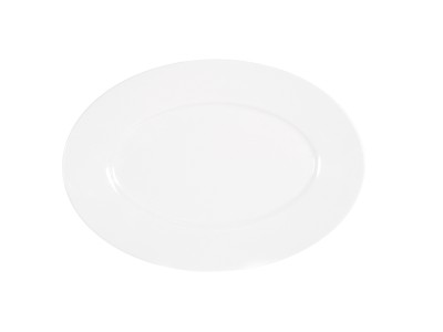 Classic Rim White 10" x 7"  Oval Melamine Platter