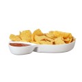 2 Section Chip and Dip Bowl White