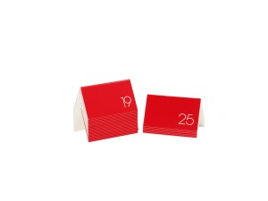 5" x 3" Red / White Double-Sided Number Table Tents - 1 to 25