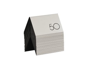 5" x 3" Silver / Black Double-Sided Number Table Tents - 26 to 50