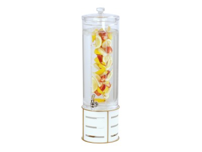 Empire White 3 Gallon Round Beverage Dispenser with Infusion Chamber