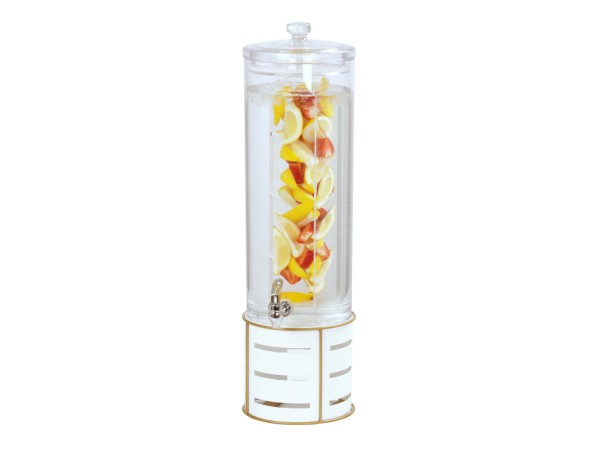 Empire White 3 Gallon Round Beverage Dispenser with Infusion Chamber