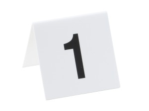 3" x 3" White / Black Double-Sided Number Table Tents - 1 to 25