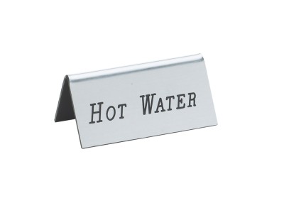 Silver Hot Water Beverage Tent - 3" x 1" x 1 1/2"