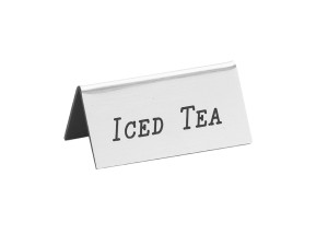 Silver Iced Tea Beverage Tent - 3" x 1" x 1 1/2"