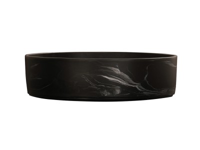 Resin 12" Bowl-Black Marble