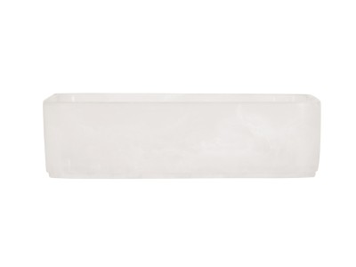 12" Square Bowl-White Cloud