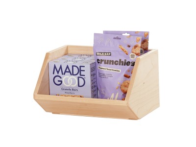 Blonde Angled Stackable Wood Box - Top