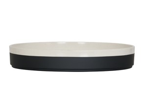 Sorelle 10" Raised Rim Black and Ivory Speckle Plate