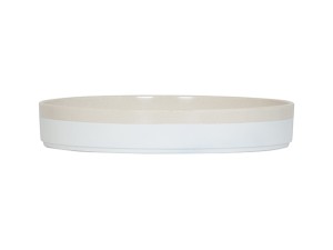 Sorelle 10" Raised Rim White and Ivory Speckle Plate