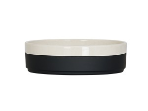 Sorelle 6" Raised Rim Black and Ivory Speckle Plate