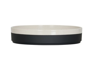 Sorelle 8" Raised Rim Black and Ivory Speckle Plate