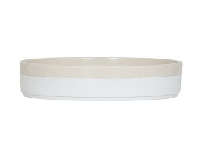 Sorelle 8" Raised Rim White and Ivory Speckle Plate