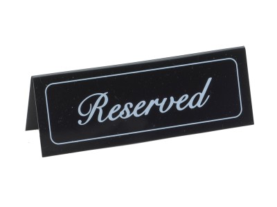 Black Vinyl Reserved Tent - 4" x 5 1/2"