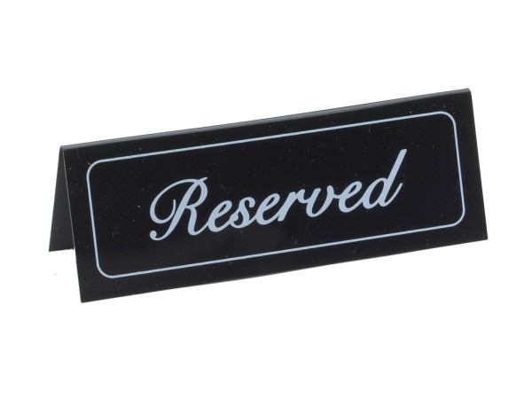 Black Vinyl Reserved Tent - 4" x 5 1/2"